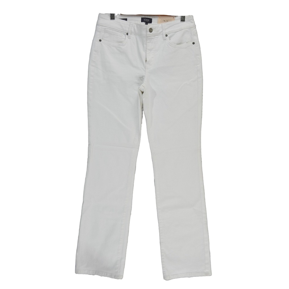 NWT NYDJ Marilyn Straight Jeans Women's Size 8 Optic White Lift Stretch Denim